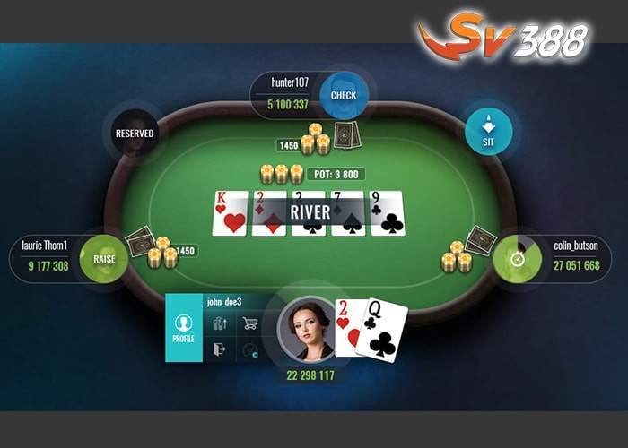 Giao diện đặt cược Poker SV388