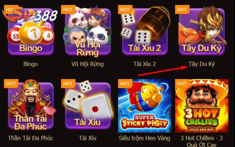 Tìm trò chơi nổ hũ Tây Du Ký