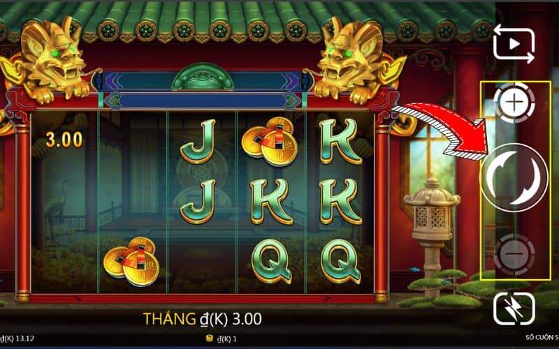 Điều chỉnh tiền cược và bắt đầu quay hũ