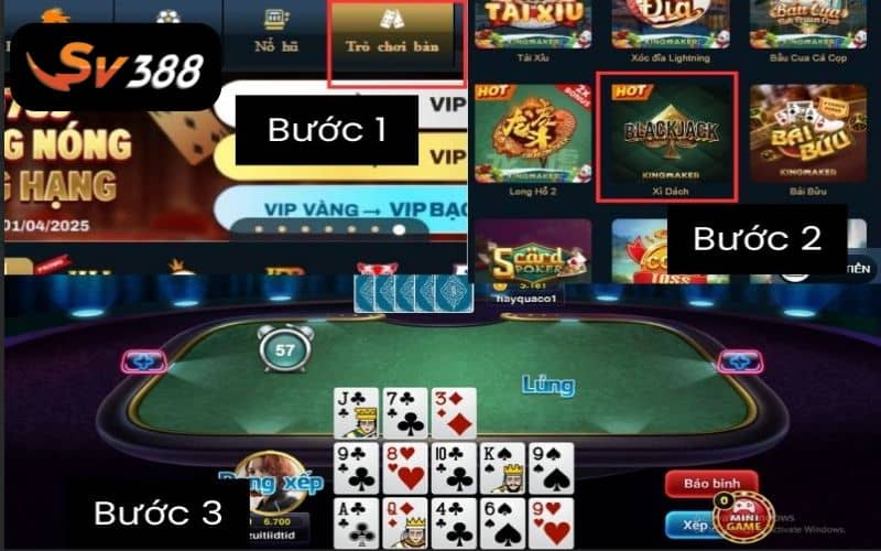 Các bước tham gia chơi game bài mậu binh online