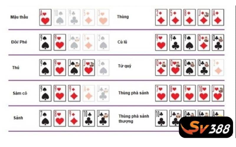 Thuật ngữ trong bài mậu binh online